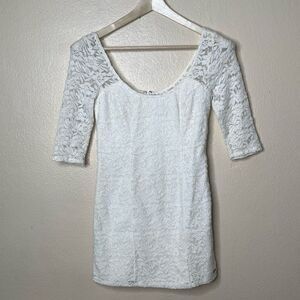 Abercrombie Kids Dress Large Cream Mini Lace 3/4 Sleeve